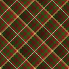 Tartan pattern,Scottish traditional fabric seamless Christmas tone, green and red background