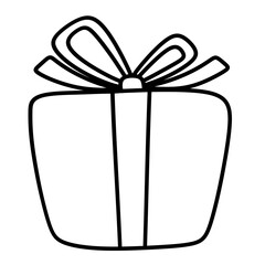 Christmas gift box line icon.