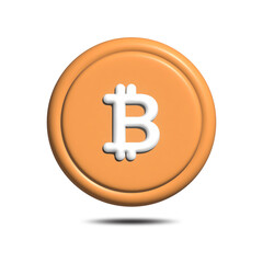 3d Crypto element. realistic vector icon bitcoin and cryptocurrency 3d design