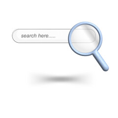 3d internet search box element. realistic tool internet searching icon