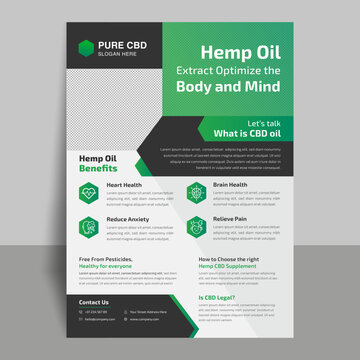Hemp Product Cbd Oil Flyer Design Template