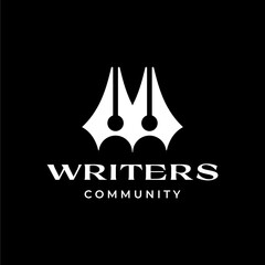 People and Pen Symbol Logo Design