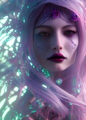 detailed portrait amazing Girl, cyberpunk futuristic neon,  3d render, 3d. illustration. cyberpunk avatar