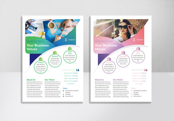 Flyer Layout with Geometric Rounded Elements
