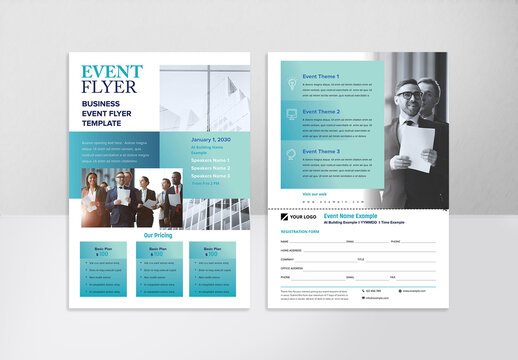 Corporate Event Flyer with Registration Form