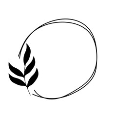 doodle foliage line frame