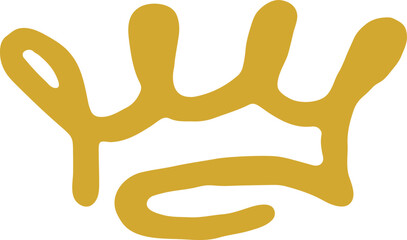 Crown logo. Freehand king symbol. Princess sketch sign