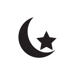 Moon And Star Icon Vector Illustration