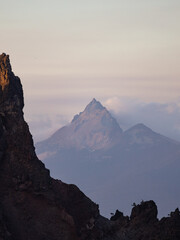 View of Mt. Thielsen from the Rim of Crater Lake during Golden Hour