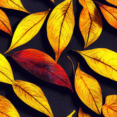 autumn leaves background seamless pattern tile