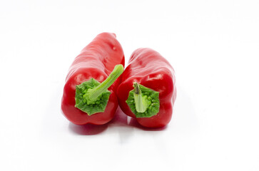 Red hot capia peppers. Red hot peppers isolated on white background.
