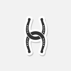 Horseshoe logo sticker isolated on white background