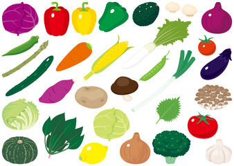 シンプルでフレッシュな野菜のイラストセット