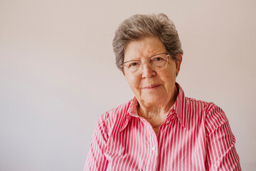 portrait of 80 year old woman smiling