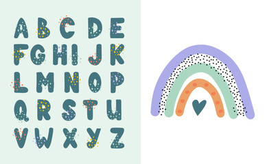 Set of weather themed vector illustrations neutral colors. For nursery decor, posters, banners, greeting cards, and more.