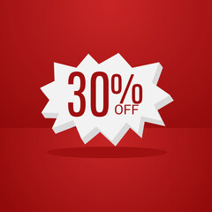 30% DISCOUNT Banner Discount Sale. Offer price tag discount. Special offers .
