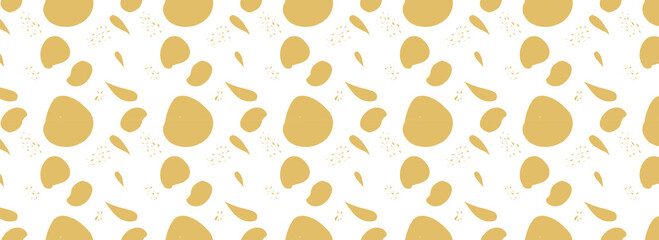 Abstract artistic seamless pattern with trendy hand drawn textures, spots, brush strokes.
