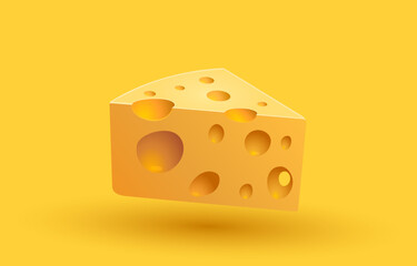 Cheese organic icon, food object white background. Vector