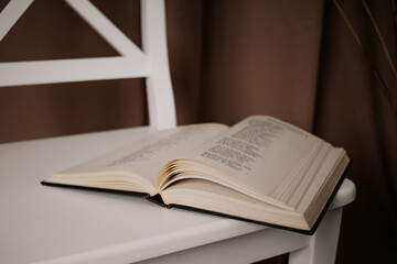 open book on a chair