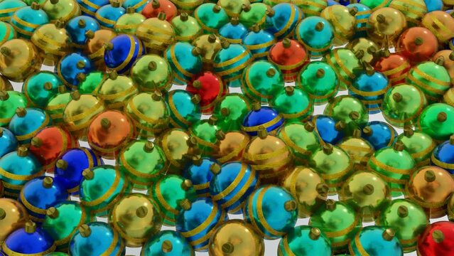background of colorful Christmas balls. looped animation. 3d render