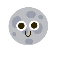 Full moon cartoon icon.