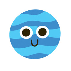 Planet Neptune cartoon icon. © Sathaporn