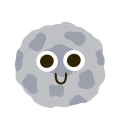 Asteroid cartoon icon.