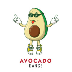 Avocado dance maskot design logo 
