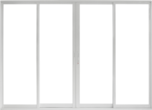 Real modern house door window frame isolated on white background