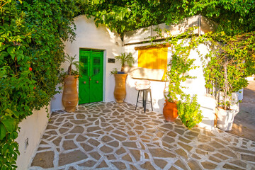 Narrow street in an old village on Zakynthos (one of the Ionian Islands of Greece)