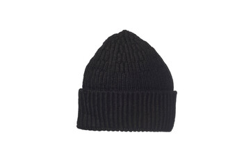 black hipster hat isolated on white. Product photo mockup for fashion brands. Flat wool cap, 
turkish textile.