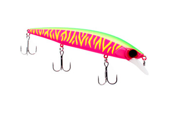 Wobbler for fishing on a white background