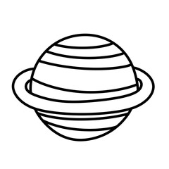 Planet Uranus line icon.