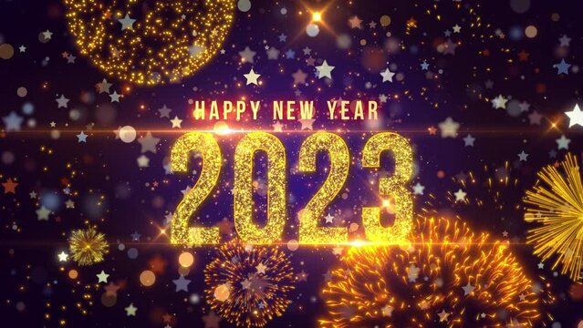 new year 2023 fireworks background video