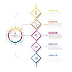 Connecting Steps business Infographic Template with 5 Elements