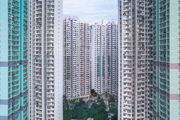 Abstract view of the public housing in Ma On Shan, Hong Kong
