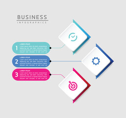 Connecting Steps business Infographic Template with 3 Elements