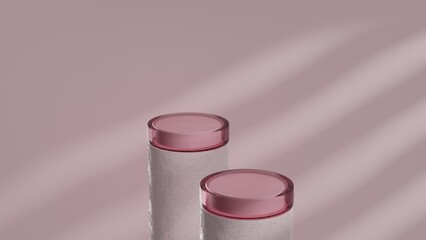 Pink podium for product design