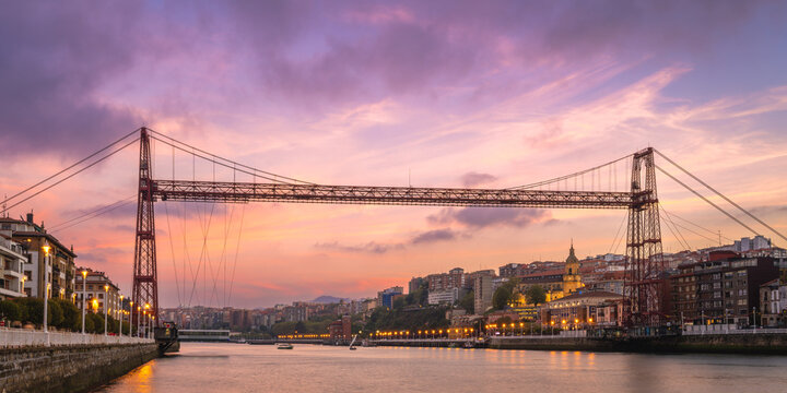 Panoramic View of the Bridge of Bizkaia, Portugalete, Spain