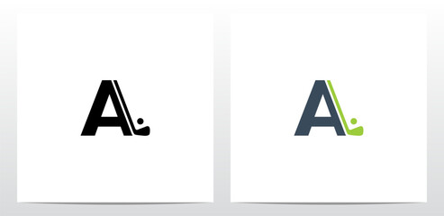 Golf Stick And Ball On Letter Logo Design A