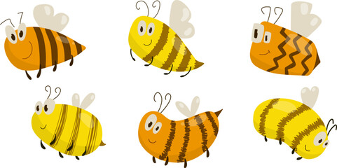 Vector set with different bees