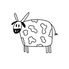 cow animal doodle childish hand drawn