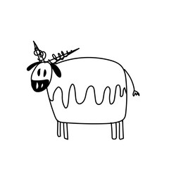 cow animal doodle childish hand drawn
