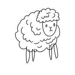 cute goat doodle childish hand drawn