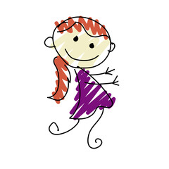 happy kids doodle childish hand drawn