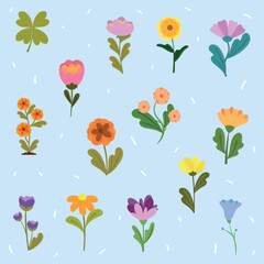 set icons, flowers