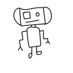 robotic doodle childish hand drawn