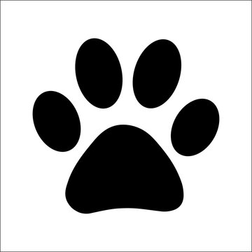Animal paw print black sign symbol icon design element vector image
