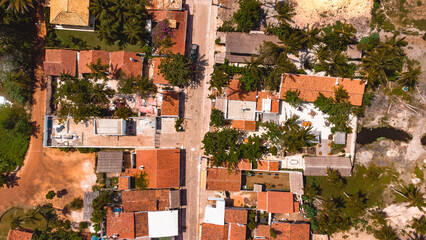 Praia Litoral Paisagem Verão Mar Oceano São Miguel do Gostoso Nordeste Brasil Rio Grande do Norte Viagem Viajar Turismo Turístico Vila Pescadores Costa Drone Aéreo