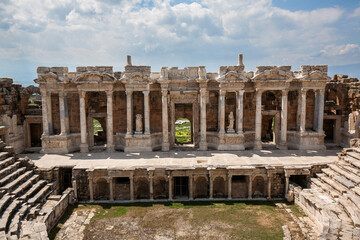 Hierapolis Ancient City, ruins of Hierapolis in Pamukkale, Denizli, Turkey